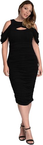 فستان Kiyonna نسائي مقاس كبير من Bianca Ruched in Kuwait