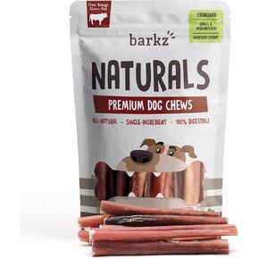 Barkz Naturals 6 Inch Odor-Free Bully Sticks for Dogs (12 Pack) - 100% All-Natural Beef Pizzle Sticks for Small to Medium Dogs - Moderate Chewers - Fully Digestible