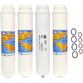 Omnipure Q5605, (2) Q5633, and Membrane Replacement Sediment Carbon Filter Cartridge Set w/ 50 GPD Membrane for Purotwist 4000 plus Small and Large Head O-Rings by IPW Industries Inc.
