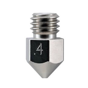 Micro-Swiss HW-NOZ-MK8-04 Plated Brass Wear Resistant Nozzles, 1.75 mm, MK8 (Makerbot) 0.4 mm, Bright Nickel