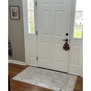 Modern Oushak Runner Rug, Vintage Turkish, Soft Color, Oriental Antique Inspired Runners, Washable Rugs, Luxury Hallway Entry Living Room Bedroom Bathroom Kitchen 2'5 x 9'8