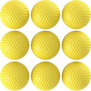 BALLSSIO Practice Foam Golf Balls Pack of 9 - Dent Resistant, Limited Flight, Realistic Performance, Foam Golf Balls Ideal for Indoors and Backyard - Yellow