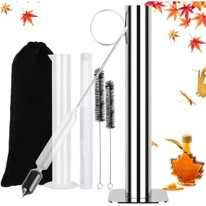 مجموعة أكواب اختبار مقياس كثافة شراب القيقب من يويميفي، مجموعة قياس كثافة شراب القيقب - مقياس كثافة السوائل من الفولاذ المقاوم للصدأ، أسطوانة بلاستيكية متدرجة مع فرشاة تنظيف لقياس محتوى السكر في الشراب in Kuwait