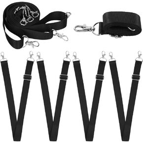4pcs Horse Blanket Sheet Leg Straps Replacements, 26.77-49.21 Inch Adjustable Nylon Horse Bucket Straps with Metal Swivel Clips, Horse Blanket Belly Tail Accessory Supplies for Horse Gear, Black