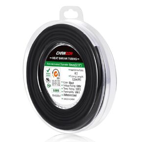 Chanzon 4:1 Ratio 1-1/4" (32mm) Heat Shrink Tubing - Marine Grade Waterproof Adhesive Lined - 4Ft Roll (1.22M Total Length) Black Polyolefin Sleeving Wrap Shrinking 4 to 1 Ratio 1pcs