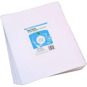 HeatnBond Tear Away Stabilizer for Embroidery - 10 inch x 12 inch Sheets Medium Weight 1.8 Ounce - Pack of 100