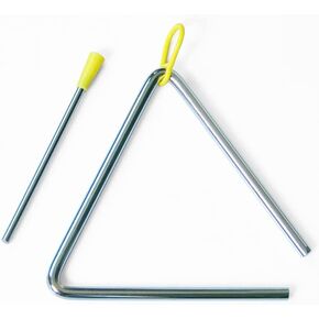 5 Pcs Steel Triangle Percussion Instrument With Striker,Rhythm Steel Triangles (10.5in)