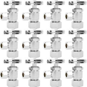 Homewerks 638 5202 1/2" NOM Comp x 3/8" OD Comp صمام إغلاق زاوية متعدد الانعطاف، كروم، 12 حزمة in Kuwait