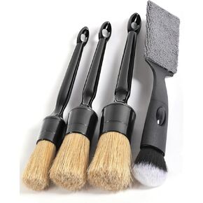 Ultra- Soft Car Detailing Brush Set, Auto Detail Brush Kit for Elegant Surfaces, Interior Exterior No Scratch for Cleaning Air Vent Engine Bay Emblems Dashboard Seat Wheel, Engine, Wheel Nut…