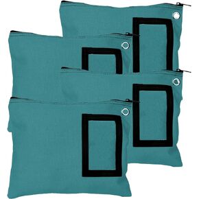 BankSupplies Canvas Zipper Bags | 12W x 9H | Set of 4 | Large Storage Bags | Grommet for Zip Tie & Padlock | 5W x 3H Framed Cardholder | Zipper Closure | Bank Bags