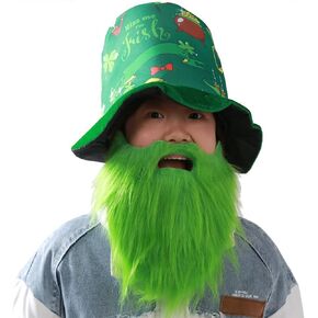 ZDOVLZZPON St. Patrick's Day Irish Top Hat And Green Beard Green Dress-up Costume