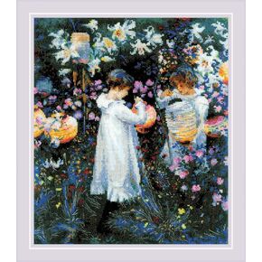 RIOLIS 2053 Carnation, Lily, Lily, Rose After J. S. Sargent's Painting