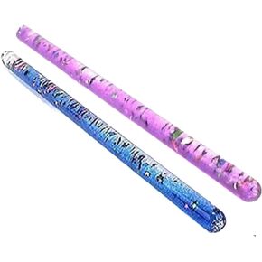 Glitter Wand - The Perfect Wand for a Wise Wizard or Magical Fairy Wand Two 11" Wonder Wizard Wands Halloween Costume Accessory Princess Fairy Wizard Fidget Sensory Tube (Blue, Green)