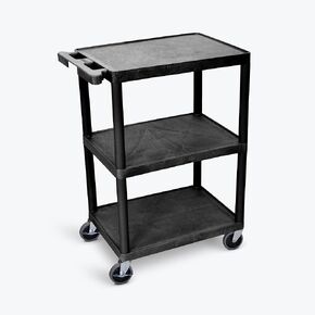FSE Luxor 373-HE34-B Utility Cart - 3 Shelves Structural Foam Plastic