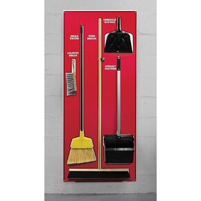 NMC SBK107AL 5S Janitorial Shadow Board, Yellow/Black, 68"X30", Heavy-DutyAluminum (Combo Kit)