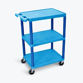 FSE Luxor 373-BUSTC222BU Flat Shelf Cart - Three Shelves