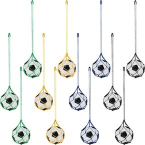 Windyun 12 Pcs Solo Soccer Kick Trainer Soccer Ball Net Bungee Training Juggling Net Soccer Training Equipment Soccer Kick Throw Trainer for Youth Kicking Practice for Ball Size 3, 4, 5