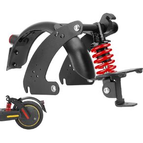ulip Rear Shock Suspension Set with Shock Absorber Fender License Plate Big Taillight for Ninebot Max G30 G30LP G30E Electric Scooter (Black)