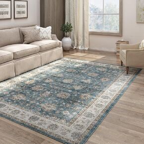 سجادة منطقة قابلة للغسل في الغسالة مقاس 6'x9'، سجاد منطقة بتصميم عتيق، سجادة منخفضة الوبر غير قابلة للانزلاق، سجاد سجاد كبير داخلي قابل للطي لغرفة المعيشة وغرفة النوم وغرفة الطعام والمطبخ والمكتب in Kuwait