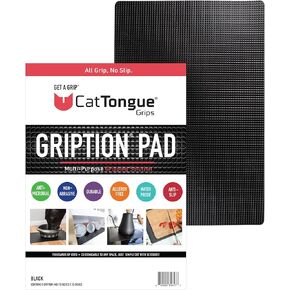 وسادات قبضة غير لاصقة من CatTongue - حصيرة محمولة متعددة الأغراض غير قابلة للانزلاق لمنع الأدوات والأدوات والعتاد من الانزلاق أو الانزلاق أو التحول (أسود)