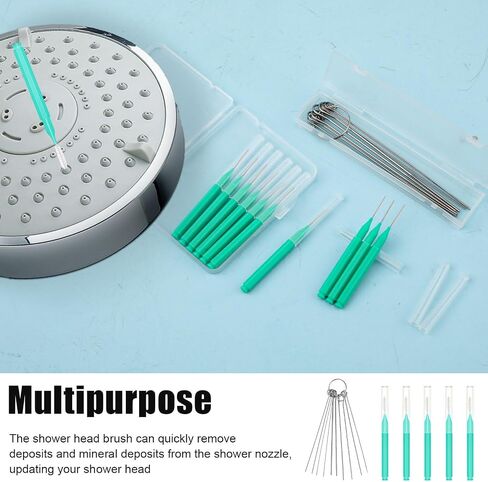 10pcs Shower Head Cleaners, Shower Nozzle Cleaning Brush with 10pcs Needle Picks Multifunctional Shower Head Cleaner Tool Small Holes Tiny Brush for Nozzle Gaps Household Bathroom in Saudi Arabia