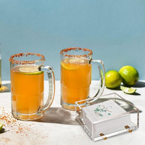 حامل مناديل كوكتيل أكريليك مصمم بدقة مقاس 5x5 بوصة لحامل مناديل البار - حامل مناديل موفر للمساحة وحامل مناديل مربع للطاولة - حامل مناديل كوكتيل للمناديل الورقية in Kuwait