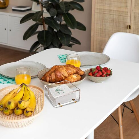 حامل مناديل كوكتيل أكريليك مصمم بدقة مقاس 5x5 بوصة لحامل مناديل البار - حامل مناديل موفر للمساحة وحامل مناديل مربع للطاولة - حامل مناديل كوكتيل للمناديل الورقية in Kuwait