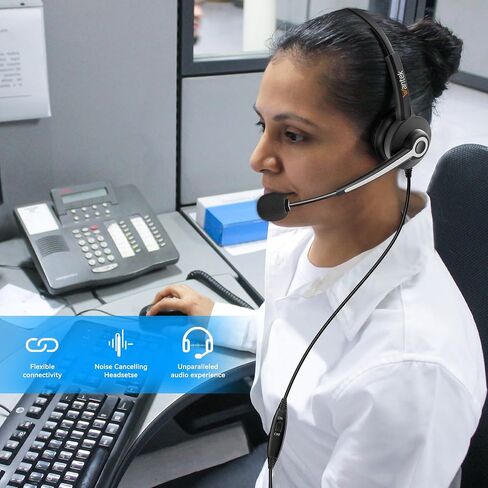 Wantek سماعة رأس USB مع ميكروفون لأجهزة الكمبيوتر المحمول، سماعة كمبيوتر سلكية مع إلغاء ضوضاء الميكروفون، التحكم في مستوى الصوت وكتم الصوت، مركز اتصال مكتب الأعمال SoftPhone، دردشة واضحة، راحة فائقة in Saudi Arabia
