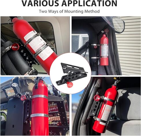 حامل طفاية حريق FHV قابل للتعديل سريع التحرير، حامل طفاية حريق مع 4 مشابك لسيارة جيب رانجلر JK JKU JL JLU Polaris RZR Ranger UTV in Kuwait