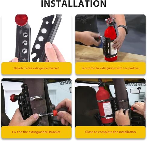 حامل طفاية حريق FHV قابل للتعديل سريع التحرير، حامل طفاية حريق مع 4 مشابك لسيارة جيب رانجلر JK JKU JL JLU Polaris RZR Ranger UTV in Kuwait