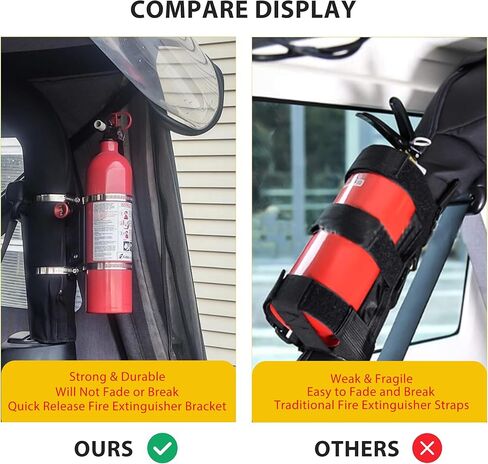 حامل طفاية حريق FHV قابل للتعديل سريع التحرير، حامل طفاية حريق مع 4 مشابك لسيارة جيب رانجلر JK JKU JL JLU Polaris RZR Ranger UTV in Kuwait