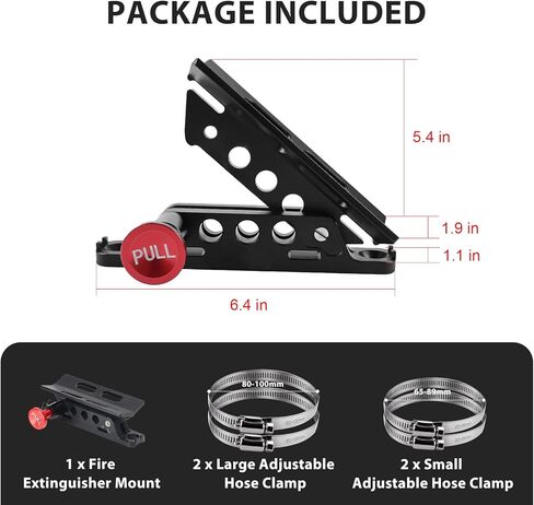 حامل طفاية حريق FHV قابل للتعديل سريع التحرير، حامل طفاية حريق مع 4 مشابك لسيارة جيب رانجلر JK JKU JL JLU Polaris RZR Ranger UTV in Kuwait