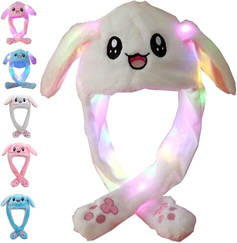 AIYUENCICI مضحك القطيفة قبعة الأرنب الأذن تتحرك القفز القبعات لطيف الأرنب قبعة قبعة للنساء الفتيات تأثيري حزب عطلة in Kuwait