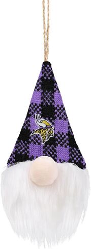 FOCO NFL Unisex-Adult NFL Team Logo Holiday Plaid Hat Plush Gnome Tree Ornament in Saudi Arabia