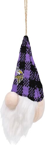 FOCO NFL Unisex-Adult NFL Team Logo Holiday Plaid Hat Plush Gnome Tree Ornament in Saudi Arabia