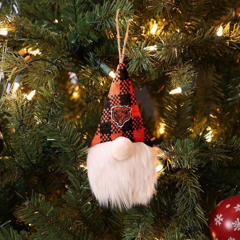 FOCO NFL Unisex-Adult NFL Team Logo Holiday Plaid Hat Plush Gnome Tree Ornament in Saudi Arabia