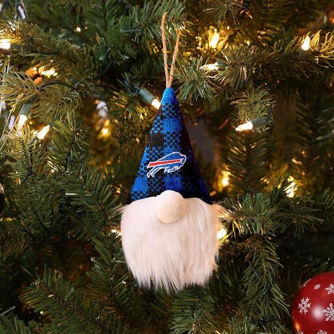 FOCO NFL Unisex-Adult NFL Team Logo Holiday Plaid Hat Plush Gnome Tree Ornament in Saudi Arabia