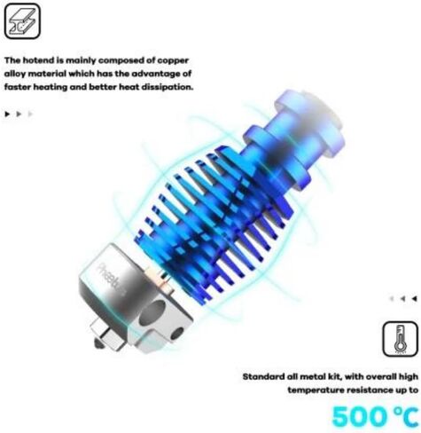 Phaetus Dragonfly BMO جميع المعادن Hotend متوافقة مع V6 hotend Prusa MK3S، Titan، BMO Extruder (أسود) in Saudi Arabia