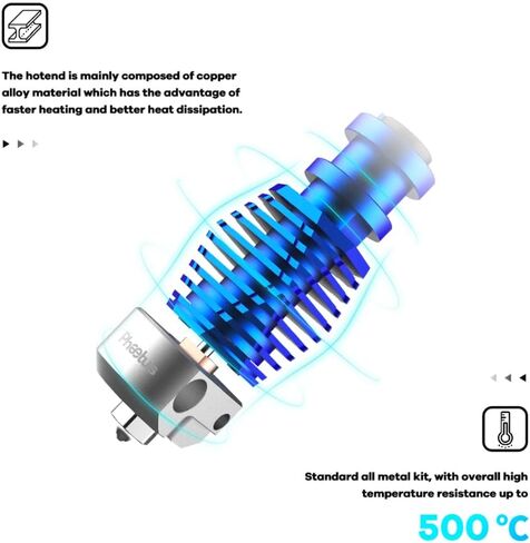Phaetus Dragonfly BMO جميع المعادن Hotend متوافقة مع V6 hotend Prusa MK3S، Titan، BMO Extruder (أسود) in Saudi Arabia