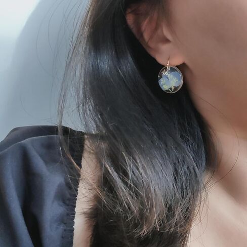 Pressed Flower Earrings, Baby's Breath Flower Earrings,Resin Dangle Earrings for Woman,Dried Flower Earrings for Birthdays, Parties, Christmas, Gift Box in Saudi Arabia