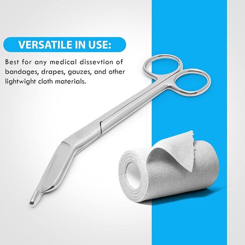 Lister Bandage Scissors-Safety Bandage & Trauma Shears-Stainless Steel Professional Scissors for First Aid Utility-Medical Care & Home Nursing (7.25, Black) in Saudi Arabia