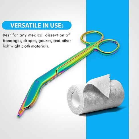 Lister Bandage Scissors-Safety Bandage & Trauma Shears-Stainless Steel Professional Scissors for First Aid Utility-Medical Care & Home Nursing (7.25, Black) in Saudi Arabia