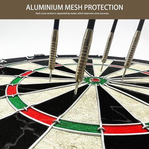 Pennpliy Bristle Dart Board Set, Professional Dart Board 18" with Steel Tip Darts Outdoor Dartboard Set, Compressed Sisal Metal Wire Board with Rotating Number Ring Includes 6pcs 18g Darts in Saudi Arabia