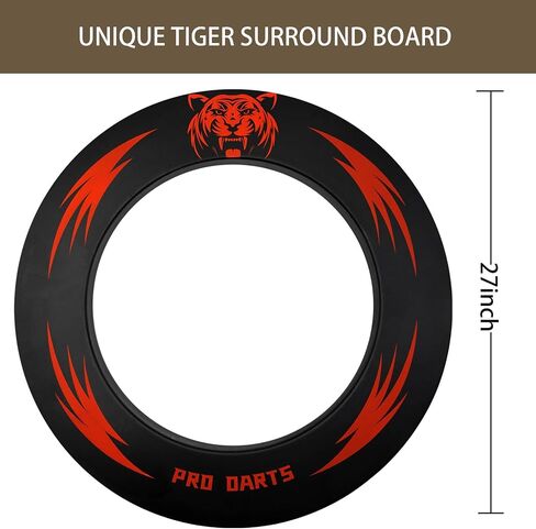 Pennpliy Bristle Dart Board Set, Professional Dart Board 18" with Steel Tip Darts Outdoor Dartboard Set, Compressed Sisal Metal Wire Board with Rotating Number Ring Includes 6pcs 18g Darts in Saudi Arabia