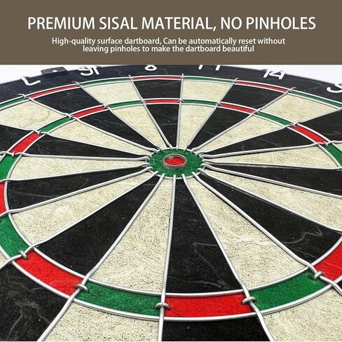 Pennpliy Bristle Dart Board Set, Professional Dart Board 18" with Steel Tip Darts Outdoor Dartboard Set, Compressed Sisal Metal Wire Board with Rotating Number Ring Includes 6pcs 18g Darts in Saudi Arabia