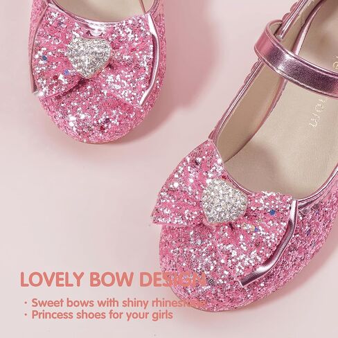 Hehainom Girls Dress Shoes Low Heels Mary Jane Flower Girl Wedding Party Communion Toddler Kids Heels in Kuwait