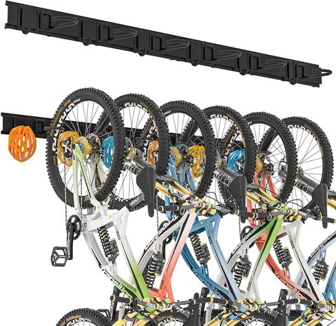 Vilaxing Bike Storage Rack,6 Bicycles Hanger for Garage Space Saving,Wall Mount Bicycle Storage Organizer Rack,Holds Up to 500lbs, Black in Kuwait
