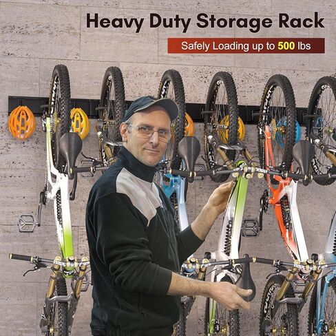 Vilaxing Bike Storage Rack,6 Bicycles Hanger for Garage Space Saving,Wall Mount Bicycle Storage Organizer Rack,Holds Up to 500lbs, Black in Kuwait