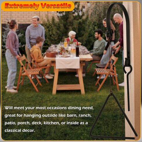Triangle Dinner Bell Including Metal Hanger and Call Striker, Classical Cast Steel Cowboy Western Dinner Calling Bell for Chuck Wagon Décor in Saudi Arabia