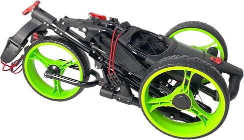 عربة دفع جولف قابلة للطي بثلاث عجلات من HOW TRUE - قابلة للطي والفتح بزر واحد في ثانية واحدة - فرامل قدم - حقيبة تبريد - حامل مظلة in Kuwait